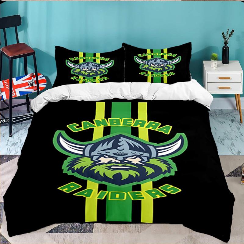 Canberra Logo 3pcs Bedding Set,Including 1pc Duvet Cover And 2pcs Pillowcases Perfect Gift for Christmas,Ideal for Bedroom, Dormitory