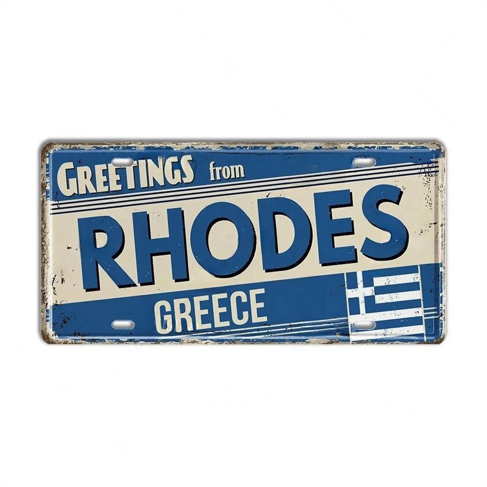 Vintage Griekenland Kenteken LandmarkBlikbord Stad Staat Metalen Plaque Garage Keuken Huis Bar Pub Club Hotel Cafe Wanddecoratie