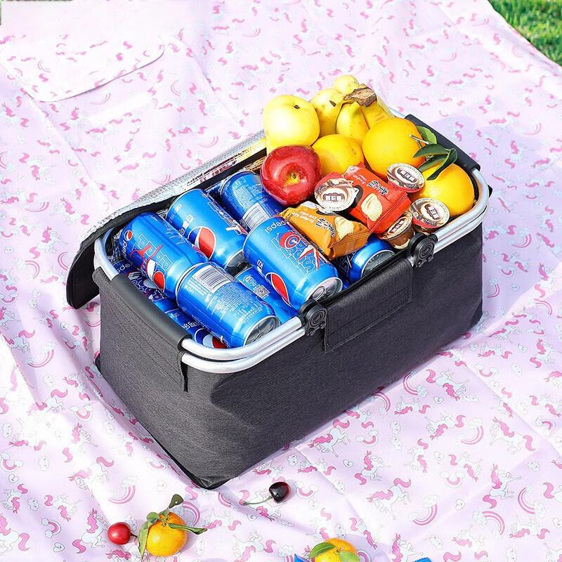 Portable Folding Insulated Cooler Picnic Basket