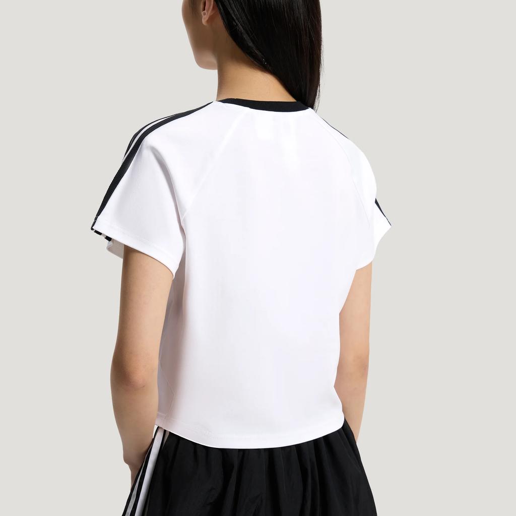 adidas Originals Cali Baby Knitted Striped Casual Sports Short Sleeve T-Shirt Women Tops KT7793
