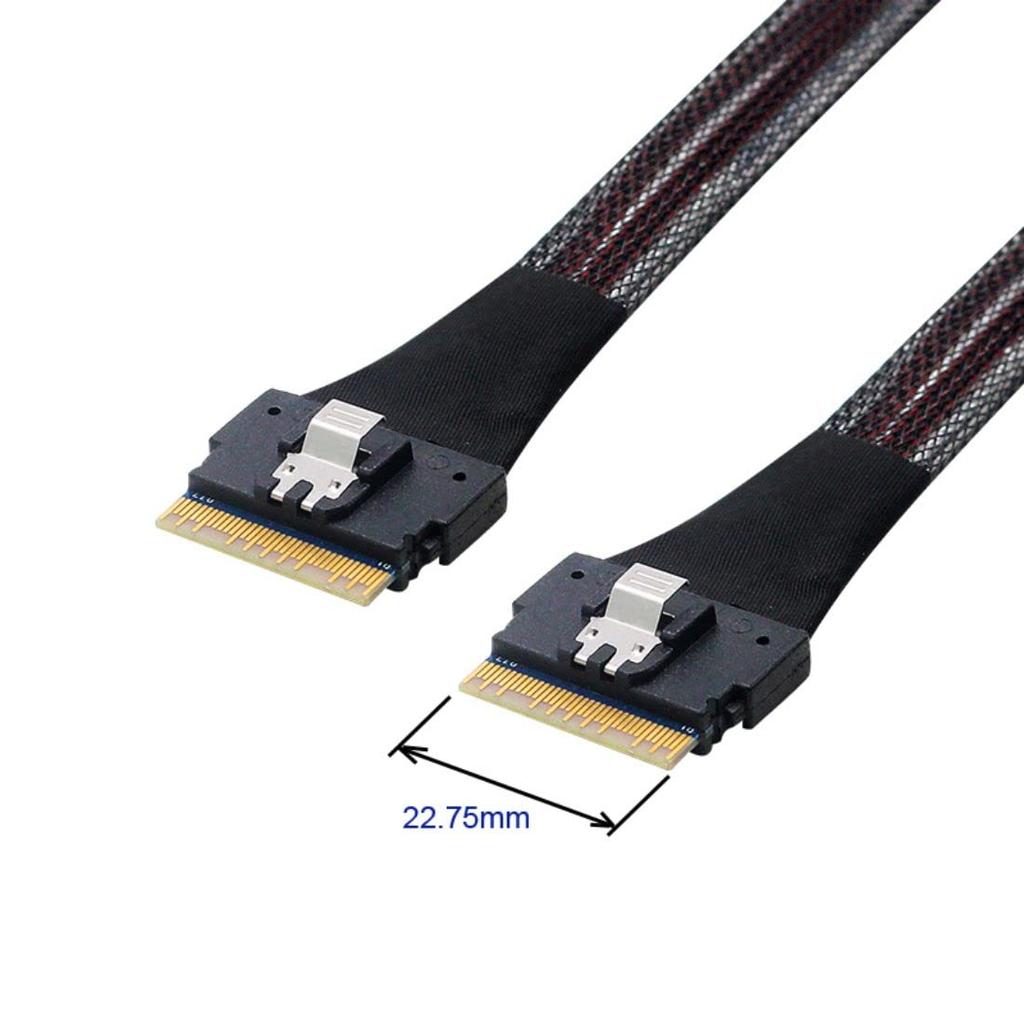 ChenYang CY 8i Hôte Mâle à Mâle Slimline SAS Cible 50cm SFF-8654 74-Pin SFF-8654 74-Pin Câble PCI-E 4.0,