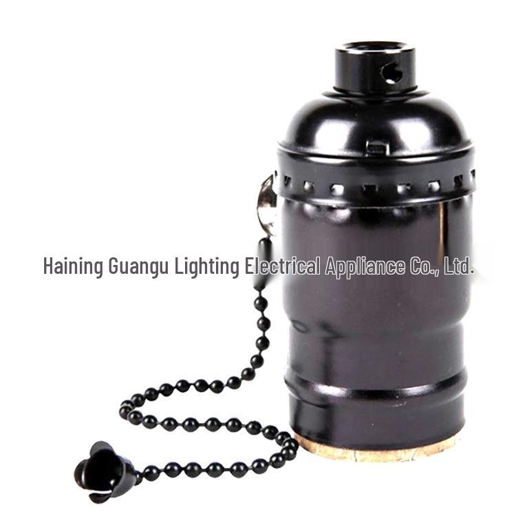 Edison Pull Chain Vintage Lamp Holder Socket, E26/E27 Aluminum Decorative Fixture