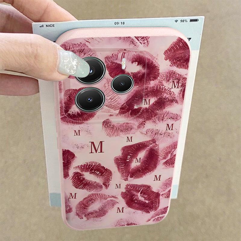 Cool Kiss Lips Print Case For Xiaomi 13T Pro Redmi Note 15 Pro 4G Redmi Note 14 13 Pro+ 5G Leather Texture Silicone Cover