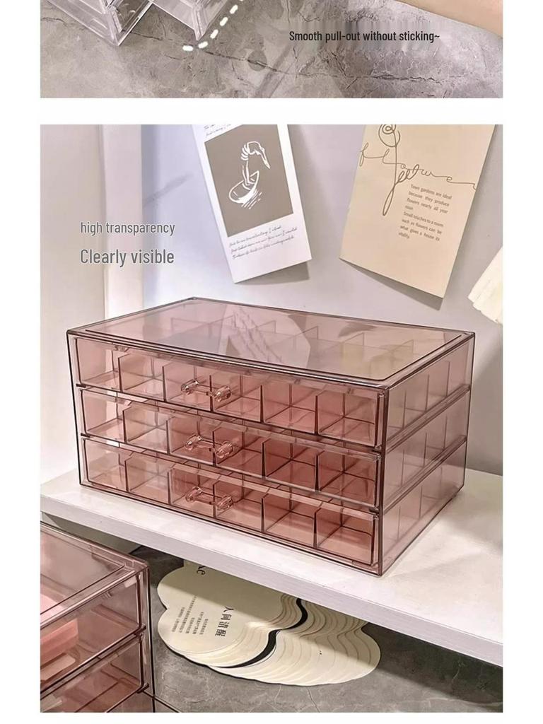 Acrylic Jewelry Storage Box for Earrings, Necklaces, and Accessories with Anti-Oxidation Protection and New Drawer Design