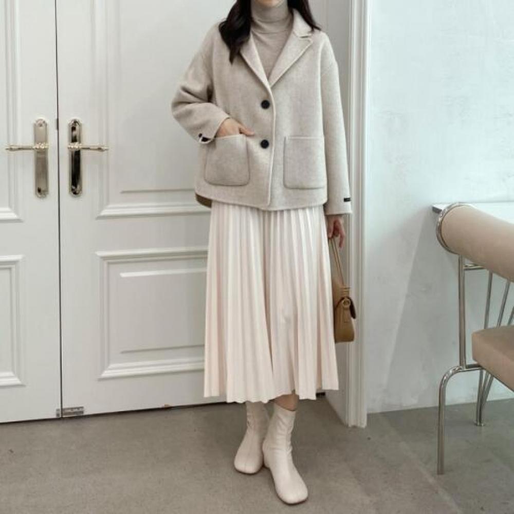 New Arrivals Open Run Women Wool Soft Collar Pastel Winter Jacket