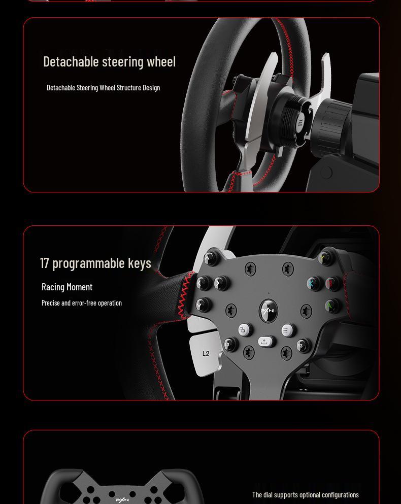 8PXN V10PRO Direct Drive Gaming Steering Wheel with Force Feedback Simulation