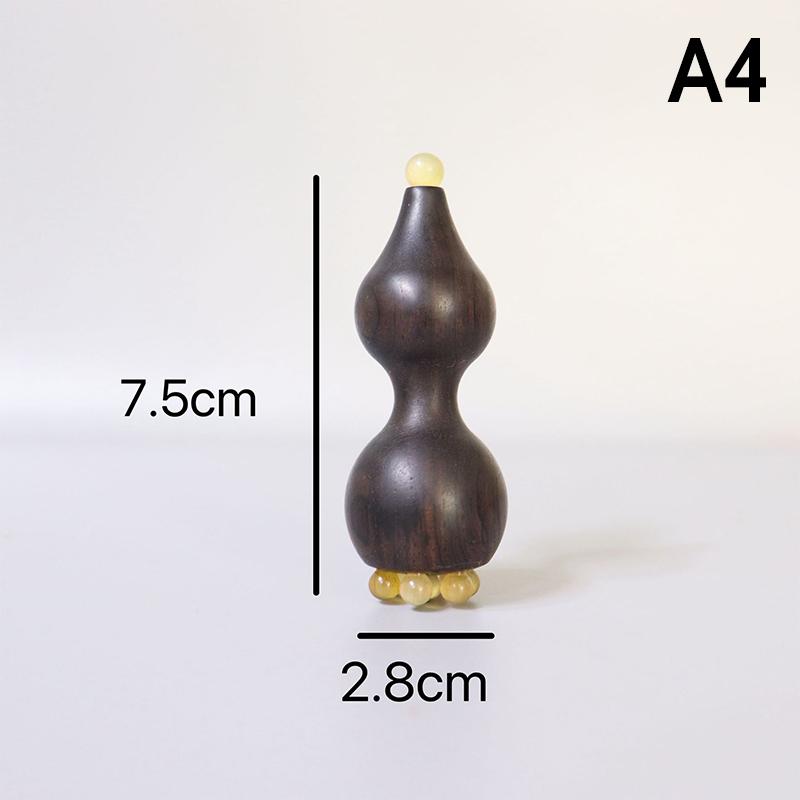 1PCS Facial Massager Point Massage Stick Calabash Shaped Brass Skincare Sandalwood Gua Sha Tool For Face And Eye Area