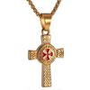 Knight Templar Cross Necklace For Men Stainless Steel Retro Eternal Celtic Irish Knot Corss Pendant Necklace Jewelry Gift