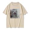 Plus Size Cute Funny Stressed Cat Meme Tshirt Summer Unisex Womens Casual Loose Oversized Tshirts Womens Short Sleeve T Shirts