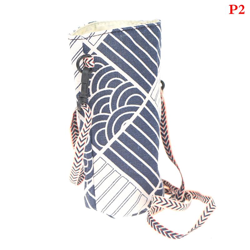 Fashion Cup Storage Bag Cotton Linen Cup Cover Canvas Water Cup Bag Portable Shoulder Bottle Cover Bag Tea Cup Holders