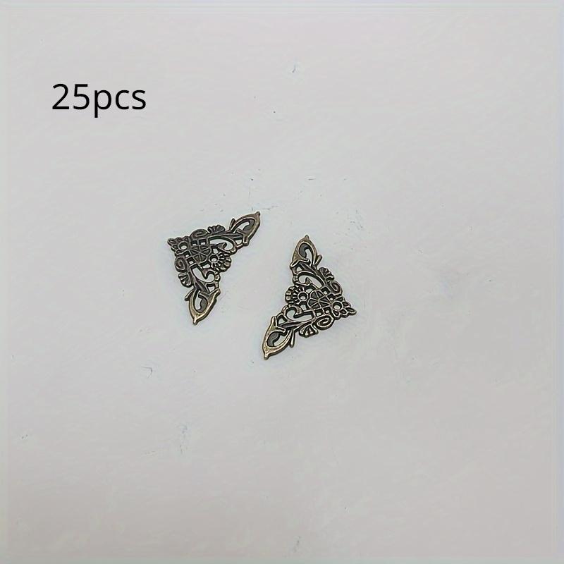 

25 шт. старинных бронзовых металлических угловых крышек для мебели и поделок - декоративные аппликации с простой установкой 25pcs