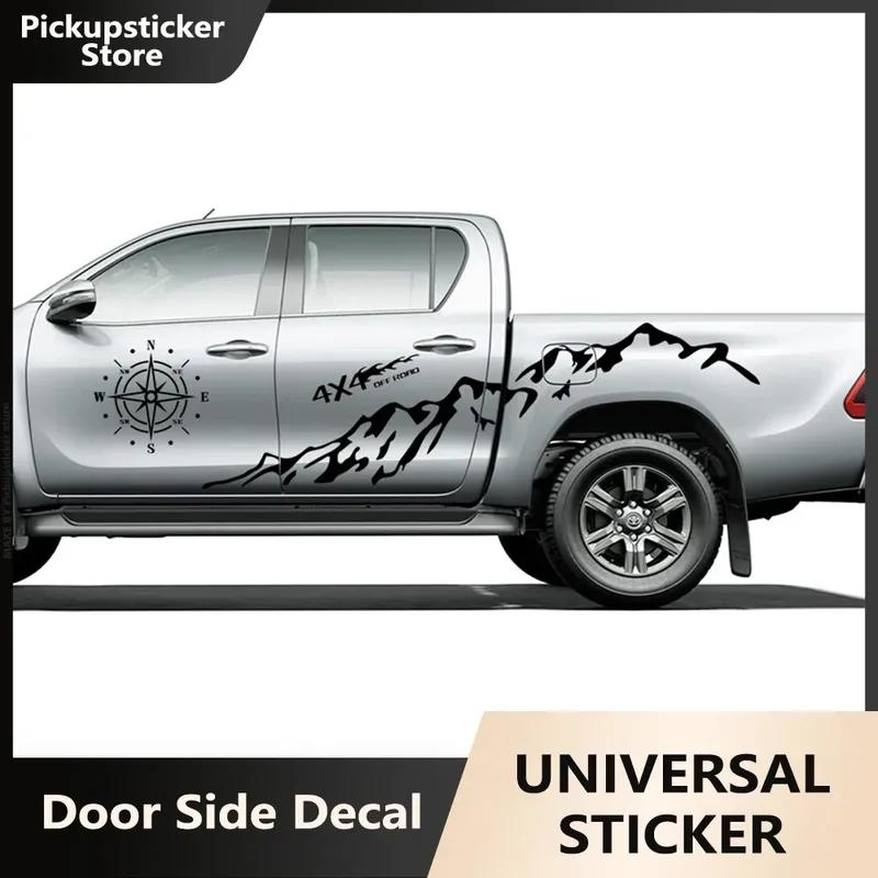 Pickup Side Stickers Graphics 4X4 Mountain Vinyl Decals For Ford F-150 Toyota Hilux Dodge RAM 1500 Isuzu Dmax GMC Sierra Canyon
