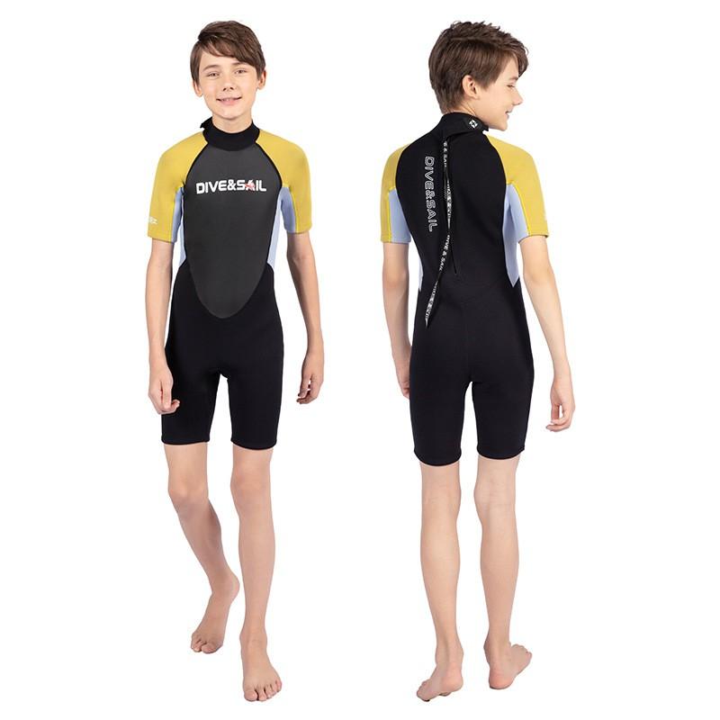 2.5mm Neoprene Kids Wetsuit Short Sleeve Snorkeling Diving Surfing Warm Water Sports Protection