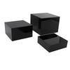 3 Stück Acryl Erhöhungen Displayständer Kubisch Ineinander steckbar für Desserttisch Buffet-Tische Essen Schwarz