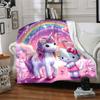 1pc Unicorn Hello Kitty Blanket Lightweight Flannel Throw for Sofa Bed Travel Camping Livingroom Office Couch Chair