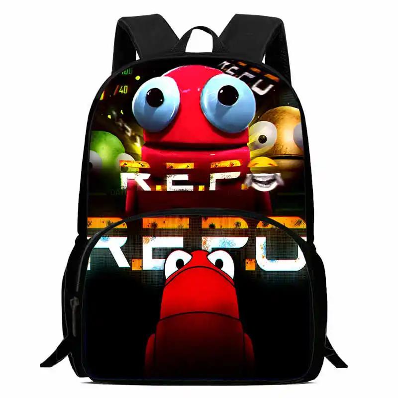 Durable R.E.P.O Kid Backpack for Pupil Students Child School Backpack with Front Pocket,Cartoon Child School Bags for Boys Girls