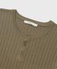 KIIMUIR [Crop] Washable Cool-Touch Henley Neck Half Knit_Khaki