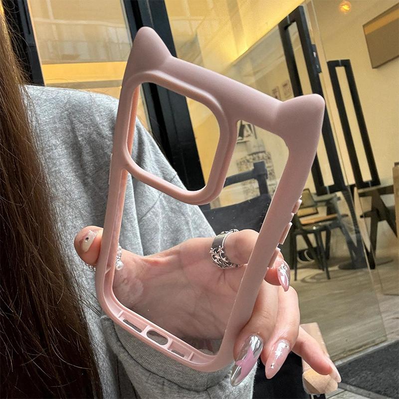 Phone Cases for iPhone 11 13 16 Pro Max iPhone 14 15 Pro Max 12 13 Pro Max 13 Pro 14 Pro Cute Cat Ear Shape Anti-fall Shockproof Wear-resistant