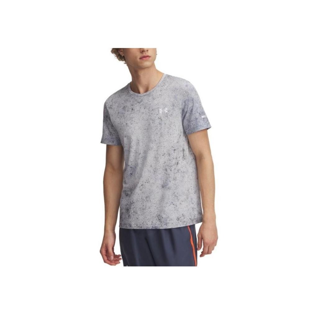 Under Armour Seamless Stride SS25 Running Series Gradient Logo Slim Fit Crew Neck T-Shirt Men Tops Storm-Gray 1388043-044