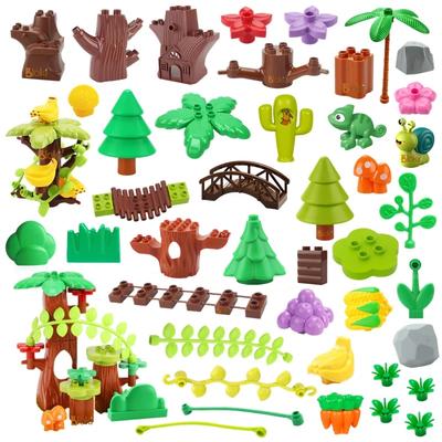 Velké stavební kostky Venkovní Lesní rostlinná série Květina Tráva Strom Farma Ozdobné doplňky Kompatibilní scény Hračky Dětské kostky