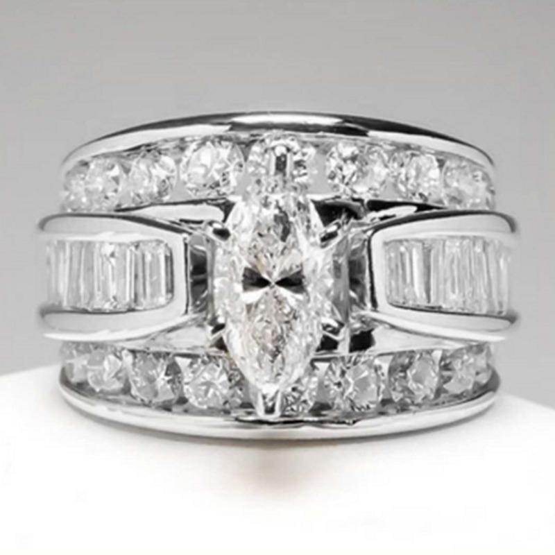 New sweet romantic electroplated zircon ring popular fashion engagement jewelry
