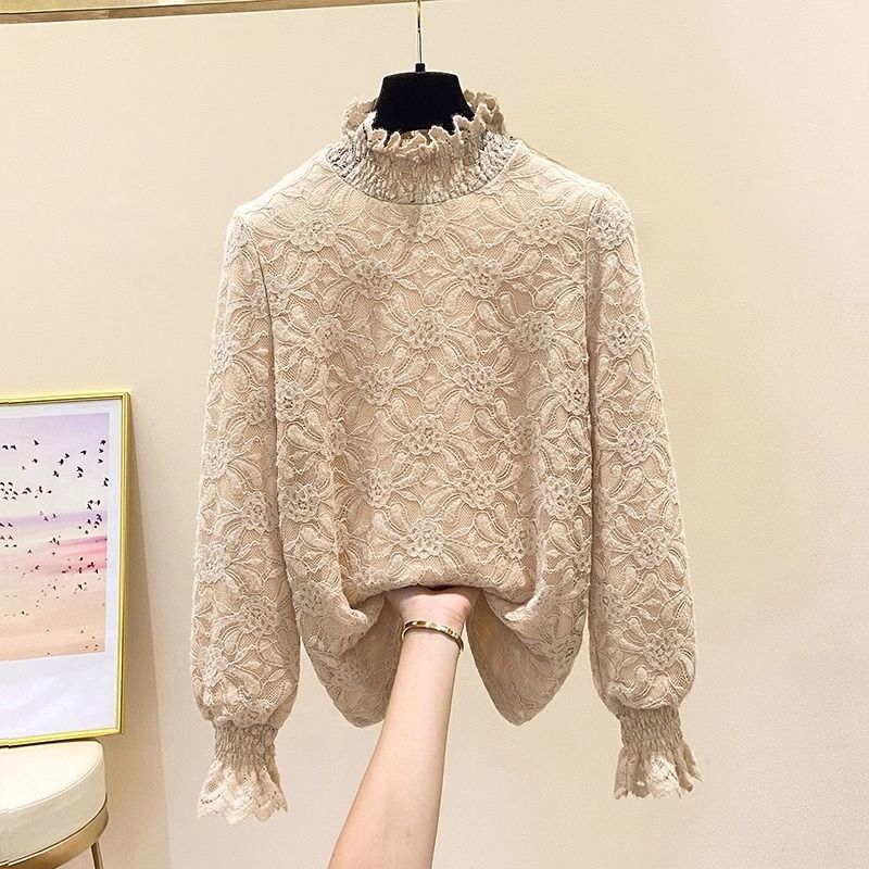 Sweatshirt for Women Cotton Oversize Fleece Loose Casual Long Sleeve Round Neck Half-high Collar Top Sweatshirt