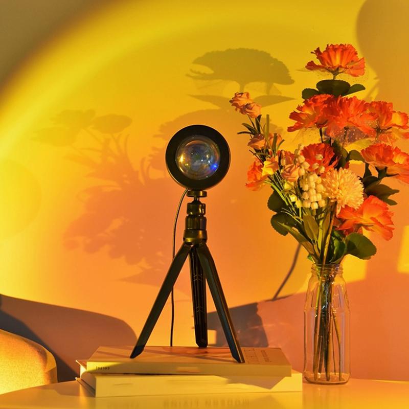LED USB Sonnenuntergang Projektorlampe Heimdekoration Tragbares Nachtlicht Stimmungs-Neonlicht