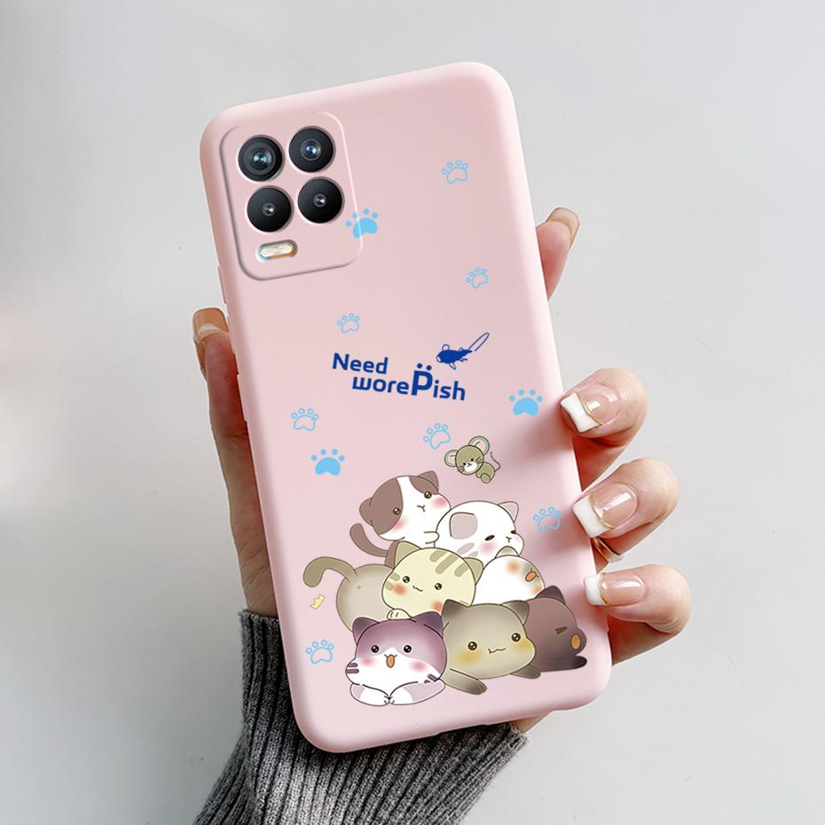For Realme 8 Case Bear Cartoons Cat Cute Cover Coques For Realme 8 Pro Phone Cases Cover Realme8 5G Realme 8i Fundas Soft Capa