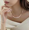 Natural pearl necklace simple and versatile splicing millet bead neck chain French fashion beaded neck chain