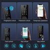 Smart Fingerprint Deadbolt Locks for Indoor Wooden Door Fingerprint/ Key/Password/IC Card Locks Deadbolt Automatic Latch Lock