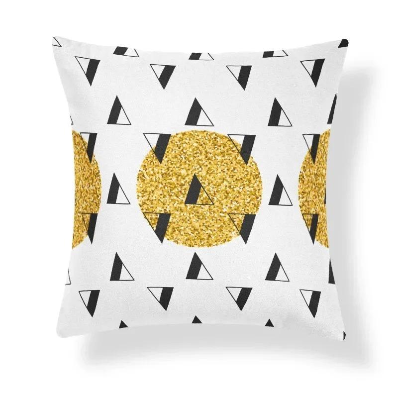 Retro Ethnic Style Art Pattern Light Luxury Gold Bedroom Living Room Sofa Seat Decorative Cushion Cover Geometric Pillowcase