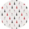 Festive Round Table Cover Christmas Dining Cloth Heatproof Decor for Living Room Kitchen Holiday Party