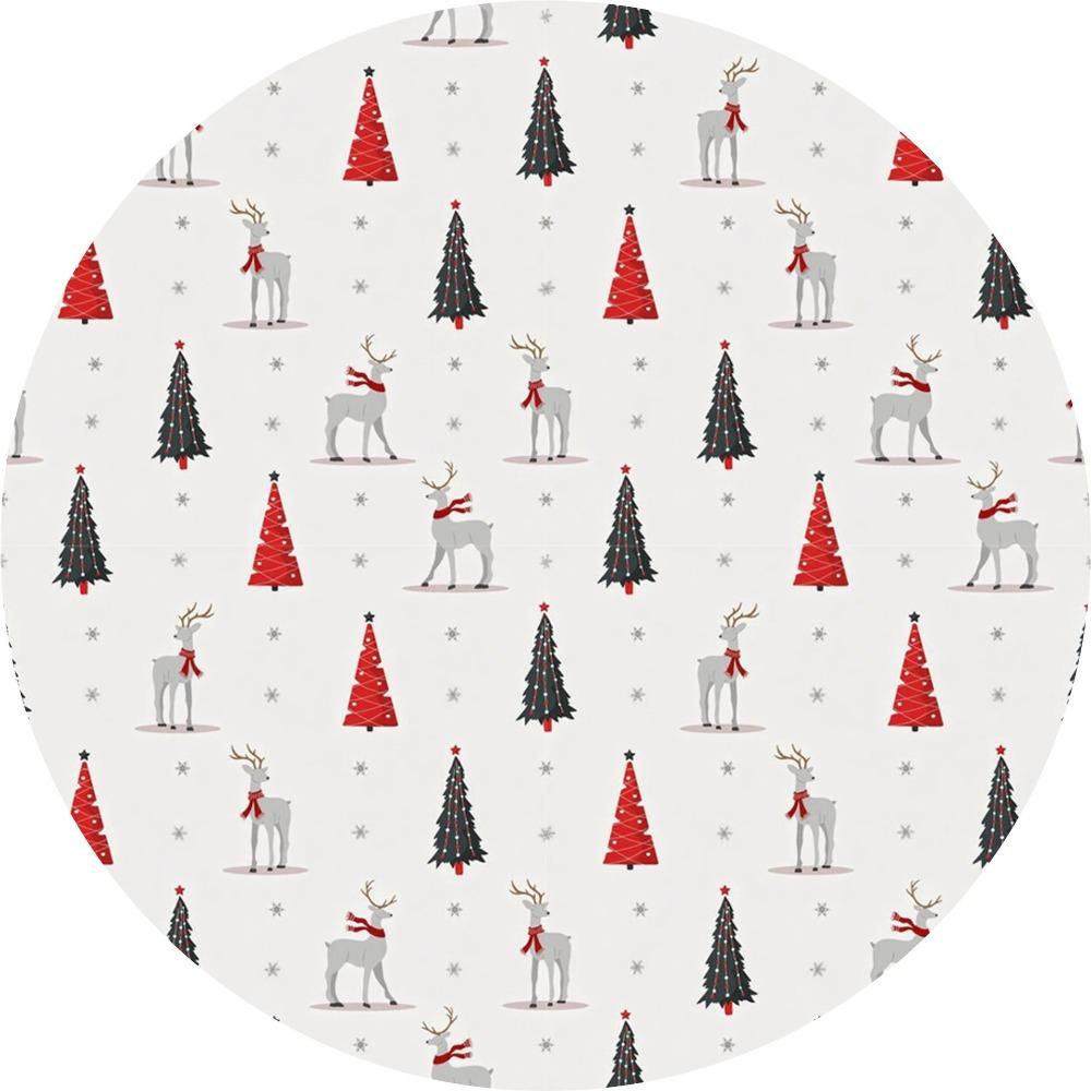 Festive Round Table Cover Christmas Dining Cloth Heatproof Decor for Living Room Kitchen Holiday Party