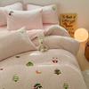 Thickened Milk Fleece Bed Four-Piece Set Of Flannel Bedding Three Pieces Of Fleece Coral Fleece Sheets