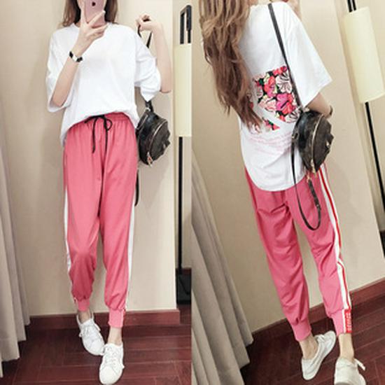 Embroidered Women's Slim-Fit Hoodie - Spring/Autumn Korean Style, Spliced, Long Sleeve, Loose Fit, Fake Two-Piece Design