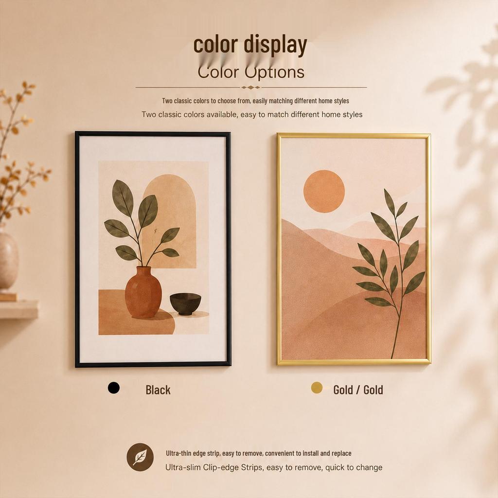 Large PVC Minimalist Photo Frame for Posters and Paintings - Indoor Versatile Empty Frame