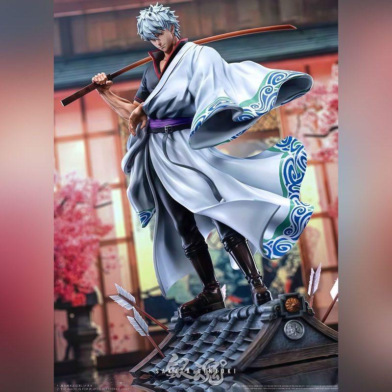 Anime Gintama Sakata Gintoki 2.0 Upgraded Roof Battle Gk Action Figure Desktop Decoration Pvc Trendy Children Toy Birthday Gifts