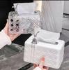 Light Luxury Rattan Tissue Box: Chic Square Design, Spring Lift, Ideal for Living Room & Bathroom Decor.