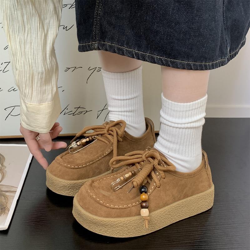 New product hot sale autumn new retro platform single shoes versatile casual women's shoes 6002