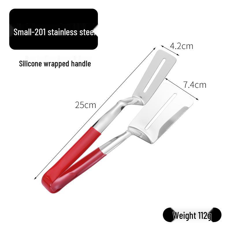 304 Stainless Steel Multi-functional Kitchen Tongs & Fish Spatula for BBQ, Steak, Bread, and More