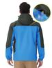 [Gopune] Men's Mountain Parka Outdoor Jacket, Windproof Water-Repellent Hiking Hooded Coat for Climbing Cycling Fishing, Spring Autumn Winter, Blue L