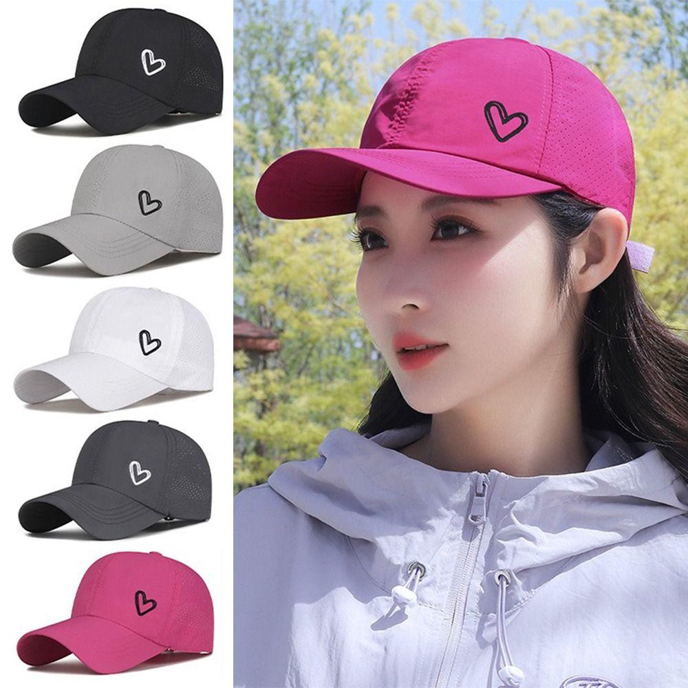 UV Protection Quick Dry Hat Embroidered Hearts Sports Cap New Ponytail Cap  Men