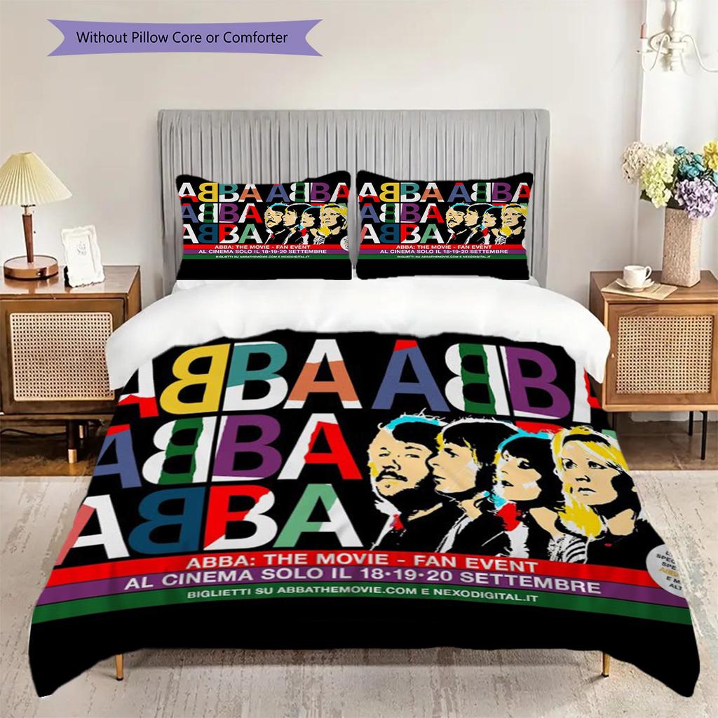 Abba Classic Album Collection Bedding (1 * duvet cover + 2 * pillowcase, without core) 2D Flat Christmas birthday gift Soft and comfortable