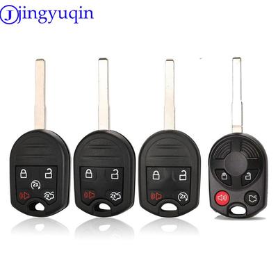 Jingyuqin Funda Carcasa para Mando 4 Botones Llave de Coche Para Ford Escape Focus C-Max Transit Hoja HU101