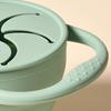 Snack Cup Soft Silicone Baffle 350ml Large Capacity Leak-Proof Foldable Portable Snack Container Kids Microwave Safe Fruit Biscuit Holder