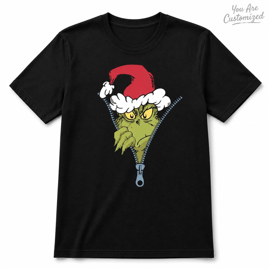 Green Christmas Grump T-Shirt Black or White Funny Holiday Character Tee