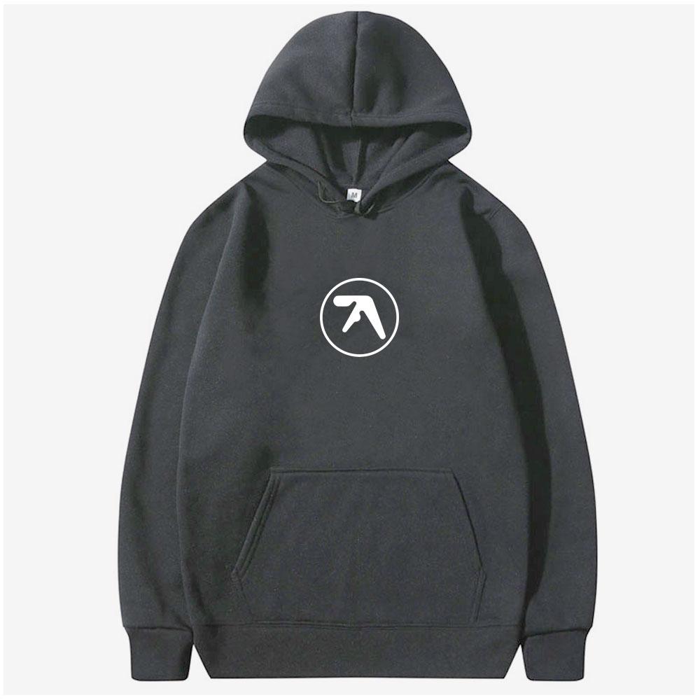 Aphex Twin Logo Print Hoodie Men Women Casual Vintage Fleece Cotton Hooded Sweatshirt Male Hip Hop Oversized Pullover Hoodies