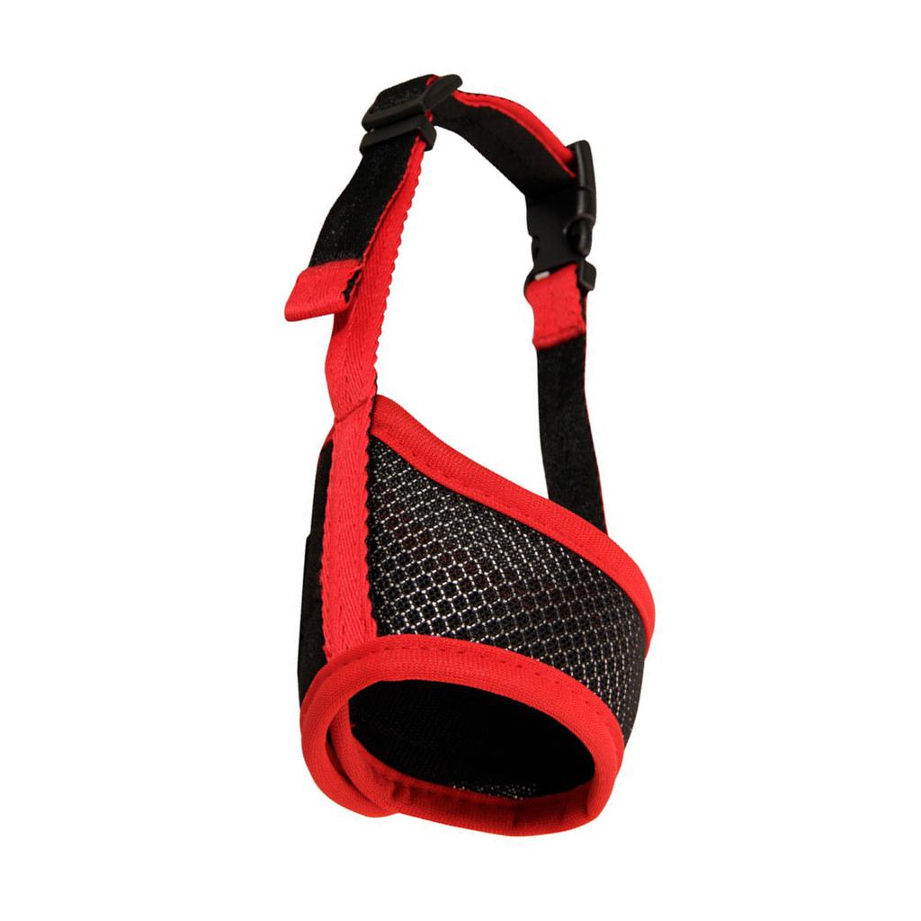 XDog Muzzle Breathable Prevent Biting Barking Eating Adjustable Dog Mouth Guard Cover with Hook and