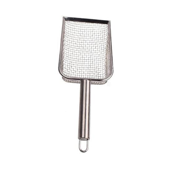 Cat Litter Scoop Fine Mesh Litter Sifting Shovel Stainless Steel Cat Poop Scooper with Non-Slip Handle for Litter Box Cat Waste Removal