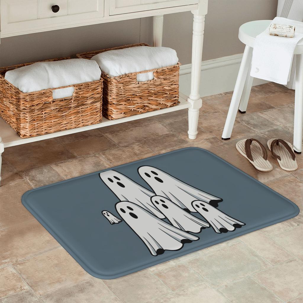 1PC Halloween Ghosts Kitchen Rug Non-Slip Door Mat Pop design Bathroom Rug Bath Mat Carpet for Home Sink Laundry Decor